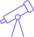 Purple outline of a telescope