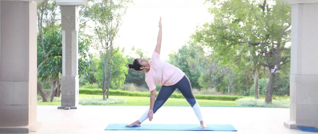 yoga Trikonasana triangle pose featured image