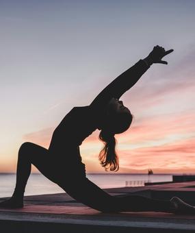 Yoga - difficult yoga pose across water