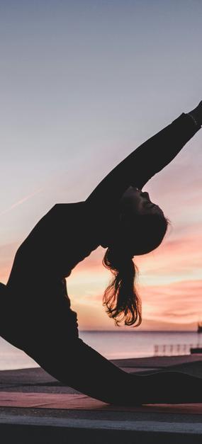 Yoga - difficult yoga pose across water