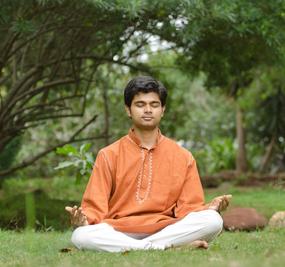 Yoga Siddarth meditating in Garden