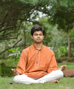 Yoga Siddarth meditating in Garden