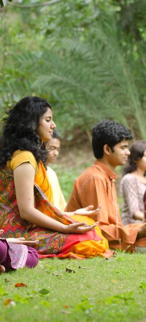 Meditating with diverse people