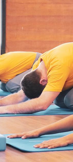 Group doing shishu asana