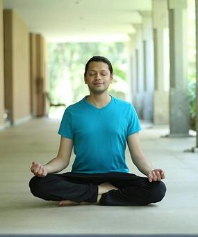 Young person meditating