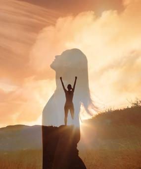 woman-relaxed-doing-wining-pose-in-open-sky-in-garden